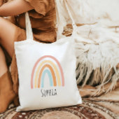 Girls Cute Pink Boho Waterverf Rainbow Kinder Tote Bag