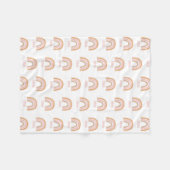 Girls Cute Pink Boho Waterverf Rainbow Name Fleece Deken (Voorkant (Horizontaal))