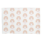 Girls Cute Pink Boho Waterverf Rainbow Name Kussensloop (Voorkant)