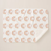 Girls Cute Pink Boho Waterverf Rainbow Name Sherpa Deken (Voorkant (horizontaal))