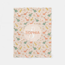 Girls Cute Pink Dinosaur Monogram Kinder