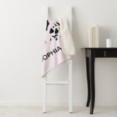 Girls Cute Pink Farm Animals Tractor & Name Kinder Sherpa Deken (In situ)