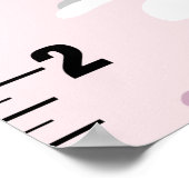 Girls Cute Pink Kitty Cat Cartoon Growth Chart Poster (Hoek)