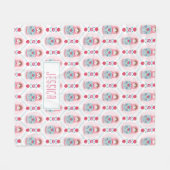 Girls Cute Pink Matryoshka Pattern Fleece Deken (Voorkant (Horizontaal))