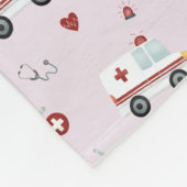 Girls Cute Pink Paramedic Ambulance Pattern Kinder Fleece Deken (Hoek)
