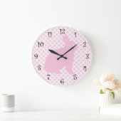 Girls Cute Pink Rabbit Clocks Grote Klok (Huis)