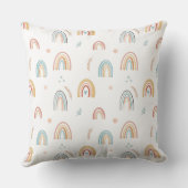 Girls Cute Pink Rainbow Birth Stats Baby Nursery Kussen (Achterkant)