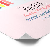 Girls Cute Pink Rainbow Birth Stats Baby Nursery Poster (Hoek)