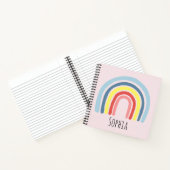 Girls Cute Pink Rainbow en Name Kinder Notitieboek (Binnen)