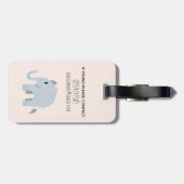 Girls Cute Pink Safari Animals Giraffe Kinderen Bagagelabel (Achterkant horizontaal)