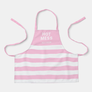 Girls Cute Pink Stripes Hot Mess Personalized Kind Schort