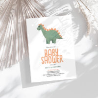 Girls Cute Pink T-Rex Dinosaur Flowers Baby shower