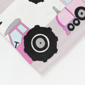Girls Cute Pink Transport Car Pattern Name Kinder Fleece Deken (Hoek)