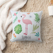 Girls Cute Pink Tropical Flamingo & Flowers Kinder Kussen (Deken)