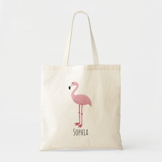 Girls Cute Pink Tropical Flamingo Kinder Tote Bag (Voorkant)