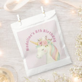 Girls Cute Pink Unicorn Birthday Bedankzakje (Geknipt)