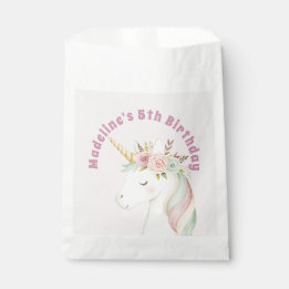 Girls Cute Pink Unicorn Birthday Bedankzakje