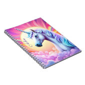 Girls Cute Pink Unicorn en Name Notitieboek (Rechterzijde)
