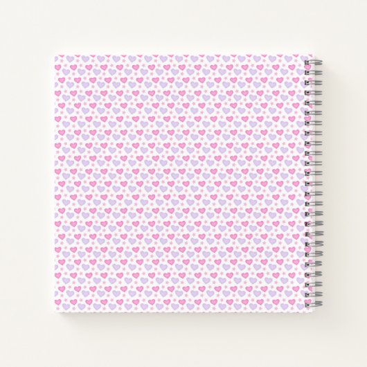 Girls Cute Pink Unicorn Rainbow Gepersonaliseerde Notitieboek (Achterkant)