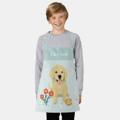 Girls Cute Puppy Dog Floral Kinder Schort (Gedragen)