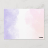 Girls Cute Purple Unicorn Kids 1th Birthday Briefkaart (Achterkant)