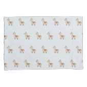 Girls Cute Rainbow Llama Cartoon en naam Kinderen Kussensloop (Voorkant-Rechts)