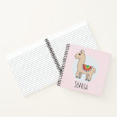 Girls Cute Rainbow Lllama en Name Kinder Notitieboek (Binnen)