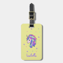 Girls Cute Rainbow Magical Unicorn & Custom Name