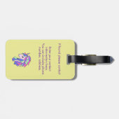 Girls Cute Rainbow Magical Unicorn & Custom Name Bagagelabel (Achterkant horizontaal)