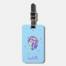 Girls Cute Rainbow Magical Unicorn & Custom Name