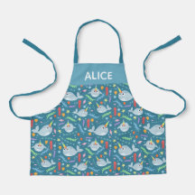 Girls Cute Rainbow Narwhal & Name Turquoise Kinder