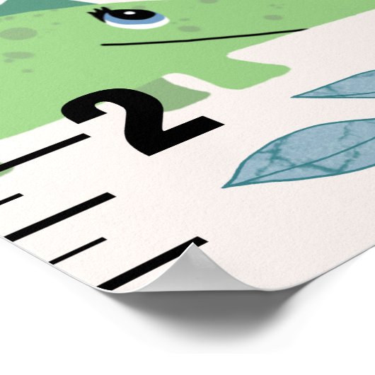 Girls Cute Safari Animals Elephant Growth Chart Poster (Hoek)