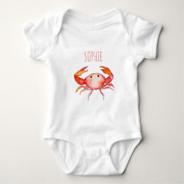 Girls Cute Simple Ocean Baby Crab Romper