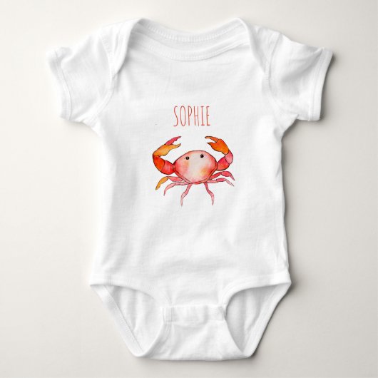Girls Cute Simple Ocean Baby Crab Romper (Voorkant)