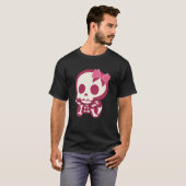 Girls Cute Skull Xray Pink Bow Stropdas Skeleton T-shirt (Voorkant volledig)