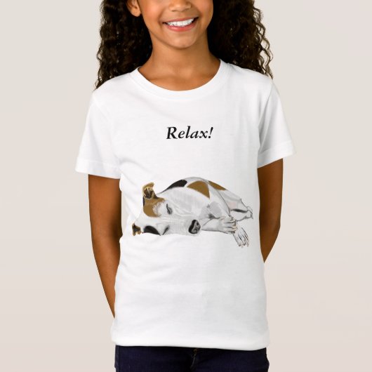 Girls Cute Sleeping Jack Russell T-shirt (Voorkant)