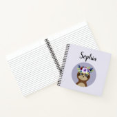 Girls Cute Sloth Waterverf Flowers en Name Notitieboek (Binnen)