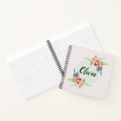 Girls Cute Spring Botanical Flowers en Name Kinder Notitieboek (Binnen)