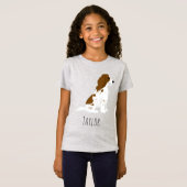 Girls Cute Springer Spaniel Dog & Name Kinder T-shirt (Voorkant volledig)