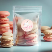 Girls Cute Unicorn Birthday Thank You Favor Ronde Sticker