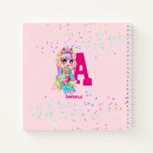Girls Cute Unicorn gepersonaliseerd Genoemd Monogr Notitieboek (Achterkant)