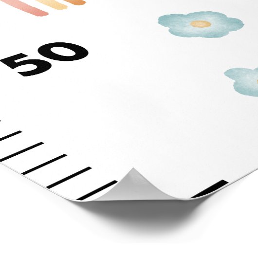 Girls Cute Waterverf Boho Rainbow Grografiek Poster (Hoek)