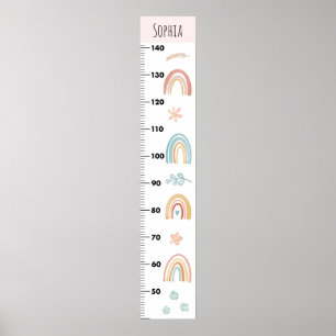 Girls Cute Waterverf Boho Rainbow Grografiek Poster