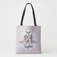 Girls Cute Waterverf Flowers Panda Beer Kinderen