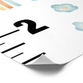 Girls Cute Waterverf Rainbow Growth Chart Inches Poster (Hoek)