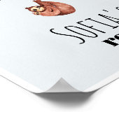 Girls Cute Waterverf Sloth Animal en Name Kinder Poster (Hoek)