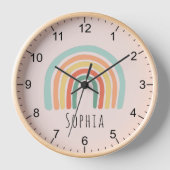 Girls Cute Whimsical Pink Rainbow Baby Nursery (Voorkant)