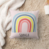 Girls Cute Whimsical Rainbow Cartoon en Name Kinde Kussen (Deken)