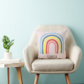 Girls Cute Whimsical Rainbow Cartoon en Name Kinde Kussen (Stoel)