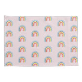 Girls Cute Whimsical Rainbow Cartoon en Name Kinde Kussensloop (Achterkant-Rechts)
